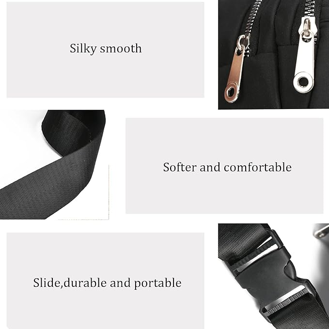 DAITET Crossbody Fanny Pack for Men&Women,Large Waist Bag & Hip Bum Bag with Adjustable Strap for Outdoors Workout Traveling Casual Running Hiking Cycling