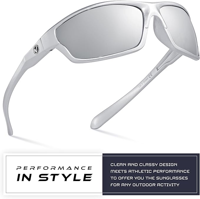 Nitrogen Polarized Wrap Around Sport Sunglasses for Men Women UV400 Driving Fishing Running Sun Glasses