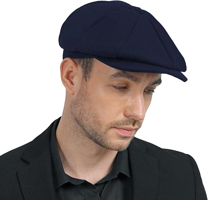 POUDAY Wool Blend Newsboy Cap for Men Irish Cap Newsboy Hat Newsies Cabbie Hat