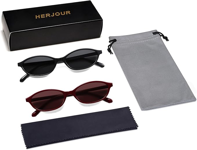 Retro Oval Cat Eye Sunglasses for Women Y2k Trendy Narrow Sunnies Designer Sun Glasses AR82253