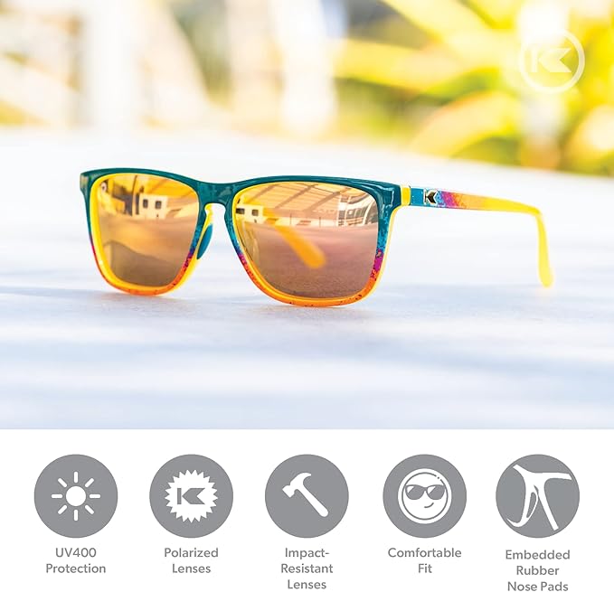 Knockaround Fast Lanes and Fast Lanes Sport Polarized Lightweight Sunglasses for Men & Women - UV400 Protection - Running