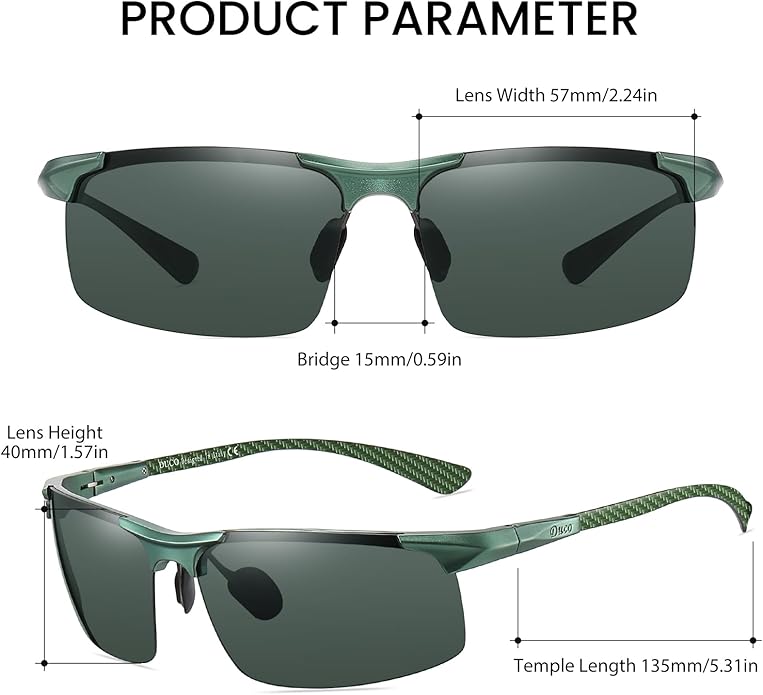 DUCO Mens Sunglasses Polarized Sports Fishing Running Driving Carbon Fiber Sunglasses for Men UV400 Protection DC8277