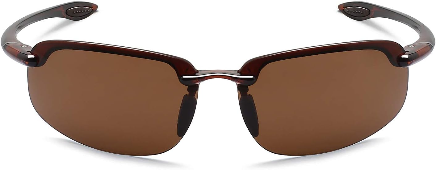 WISTON Sports Polarized Sunglasses for Men Women Tr90 Rimless Frame for Running Fishing Baseball Driving W8001