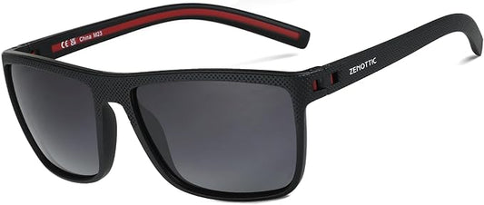 ZENOTTIC Polarized Sunglasses for Men Lightweight TR90 Frame UV400 Protection Square Sun Glasses
