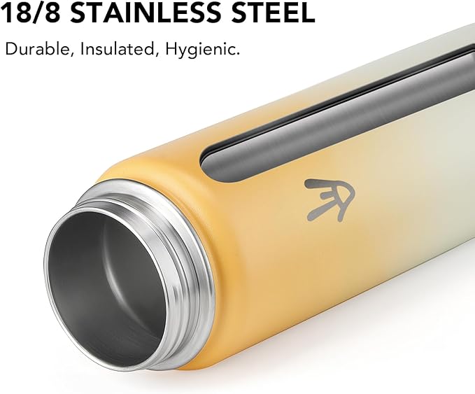 Enerbone 24 oz Insulated Water Bottle, Stainless Steel Bottle with Carrying Strap, Double-Wall Vacuum Insulation Design, Leakproof Sports Bottle with Straw, Keep Drinks Cold or Hot for Hours