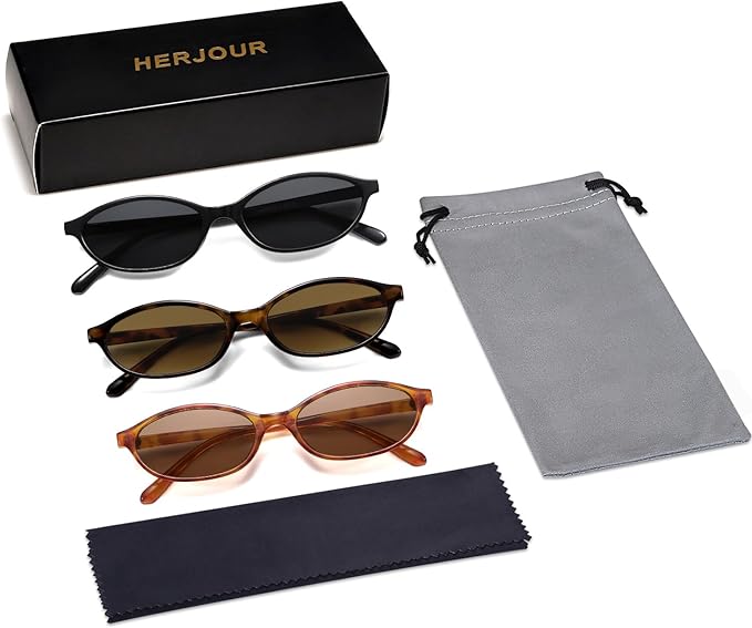 Retro Oval Cat Eye Sunglasses for Women Y2k Trendy Narrow Sunnies Designer Sun Glasses AR82253