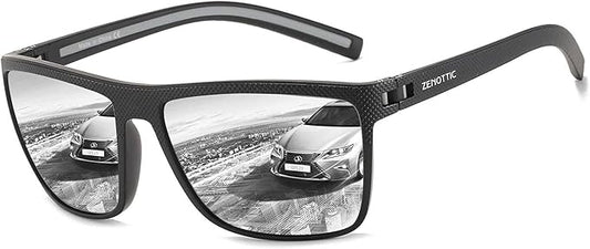 ZENOTTIC Polarized Sunglasses for Men Lightweight TR90 Frame UV400 Protection Square Sun Glasses