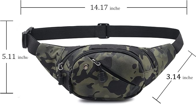 DAITET Crossbody Fanny Pack for Men&Women,Large Waist Bag & Hip Bum Bag with Adjustable Strap for Outdoors Workout Traveling Casual Running Hiking Cycling