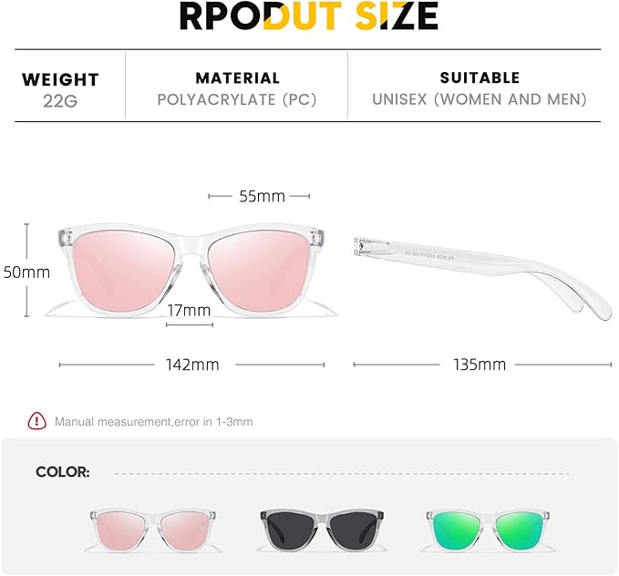 Sunglasses Womens Polarized Sunglasses for Mens Womens Retro Mirror Lens for Driving Fishing UV400 Protection