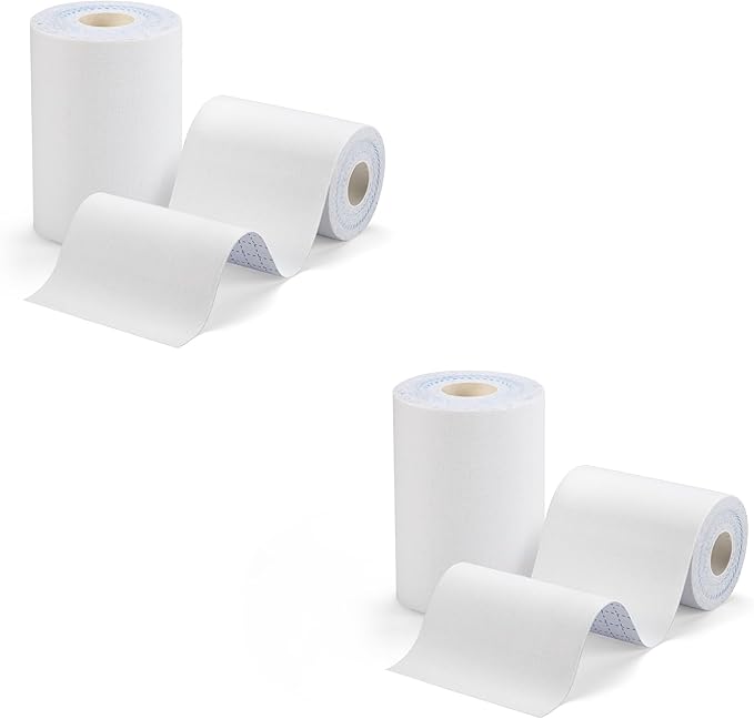 2 Roll Football Turf Tape for Turf Burn - 4 Inches Wide Kinesiology Tape Uncut Design for Arm, Knee, Shoulder, Ankle, and Back - White Athletic Sports Tape - 4 in x 16.4 Ft for Each Roll