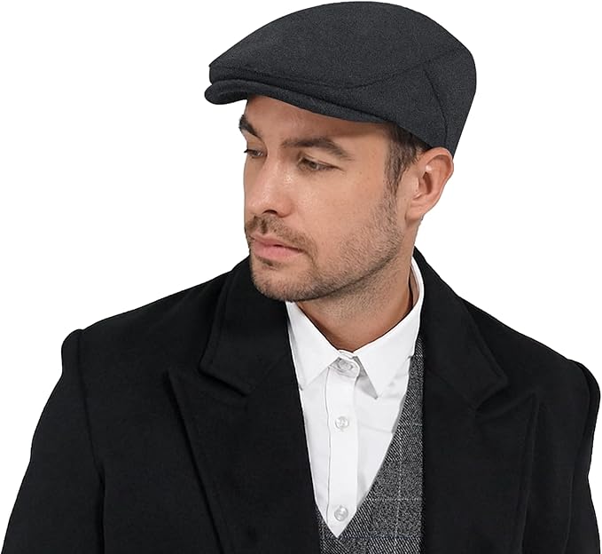 KUJUHA Newsboy Hats for Men Flat Irish Cabbie Ivy Gatsby Newsboy Driving Hat Hunting Cap Winter Hat