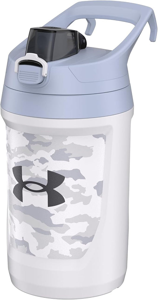 Under Armour 32 oz Insulated Water Bottles - Sports Water Jug with Fence Hook, Leak Resistant for Baseball, Football & More, 32 oz Insulated, White Woodland