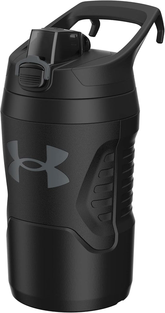 Under Armour 32 oz Insulated Water Bottles - Sports Water Jug with Fence Hook, Leak Resistant for Baseball, Football & More, 32 oz Insulated, Black/Black