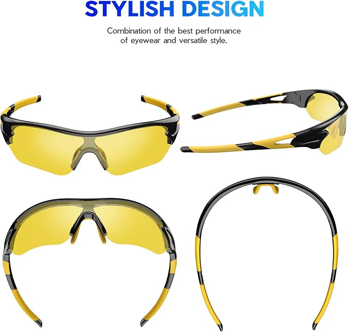 BEACOOL Polarized Sports Sunglasses for Men Women Youth Baseball Cycling Running Driving Fishing Golf Motorcycle TAC Glasses