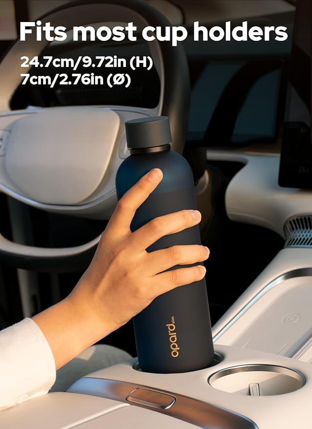 Opard Slim Water Bottle 27oz, Dishwasher Safe Plastic Water Bottle BPA-Free, Leakproof Screw Top, Midnight Blue, Reusable for Travel School Sport Gym Hiking