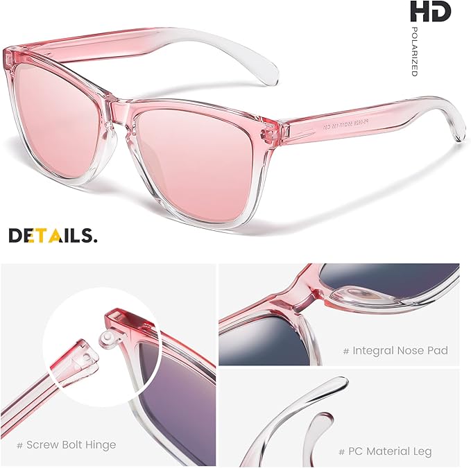 Sunglasses Womens Polarized Sunglasses for Mens Womens Retro Mirror Lens for Driving Fishing UV400 Protection