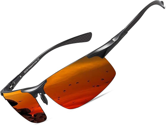 DUCO Mens Sunglasses Polarized Sports Fishing Running Driving Carbon Fiber Sunglasses for Men UV400 Protection DC8277