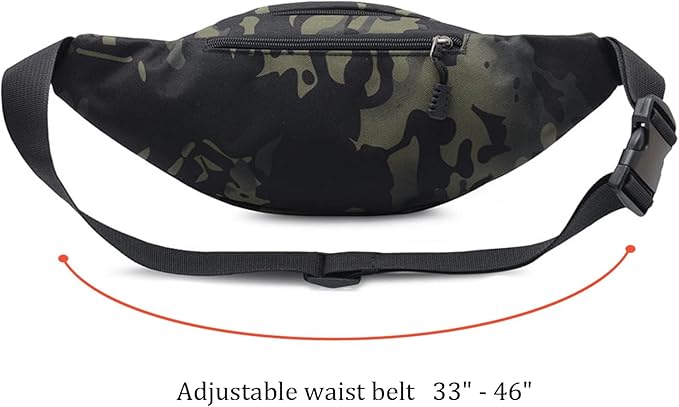 DAITET Crossbody Fanny Pack for Men&Women,Large Waist Bag & Hip Bum Bag with Adjustable Strap for Outdoors Workout Traveling Casual Running Hiking Cycling