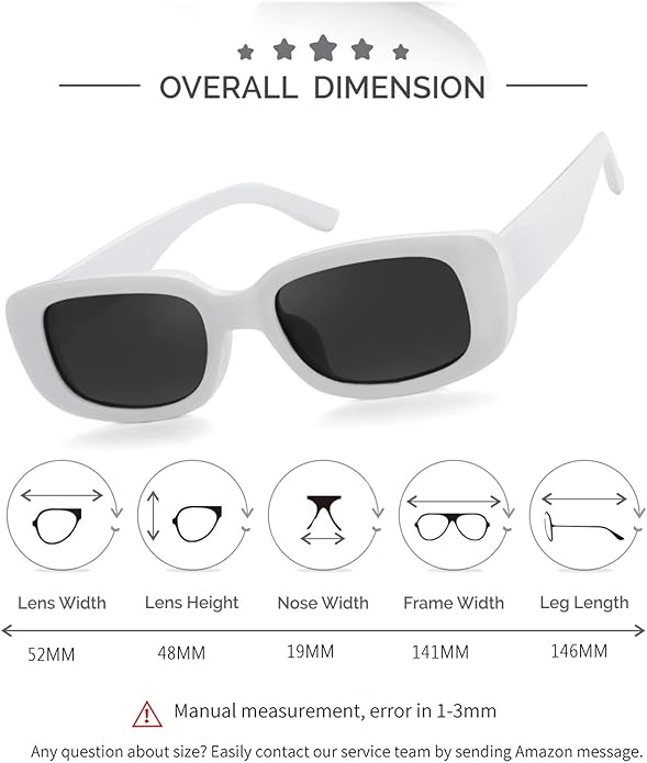 Kursan Small Rectangle Sunglasses for Women Men Square Frame Sun Glasses – 100% UV400 Protection