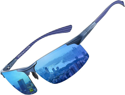 DUCO Mens Sunglasses Polarized Sports Fishing Running Driving Carbon Fiber Sunglasses for Men UV400 Protection DC8277