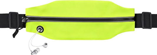 Slim Running Belt For Men and Women Waist Fanny Pack Phone Holder Pouch Bag Reflective Zipper Pocket Workout Cycling Fitness Kelly Green