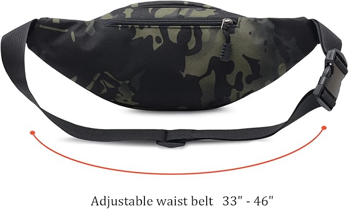 DAITET Crossbody Fanny Pack for Men&Women,Large Waist Bag & Hip Bum Bag with Adjustable Strap for Outdoors Workout Traveling Casual Running Hiking Cycling