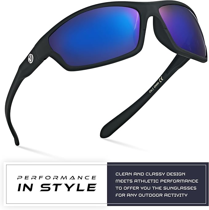 Nitrogen Polarized Wrap Around Sport Sunglasses for Men Women UV400 Driving Fishing Running Sun Glasses