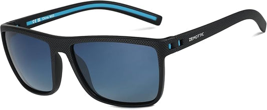 ZENOTTIC Polarized Sunglasses for Men Lightweight TR90 Frame UV400 Protection Square Sun Glasses