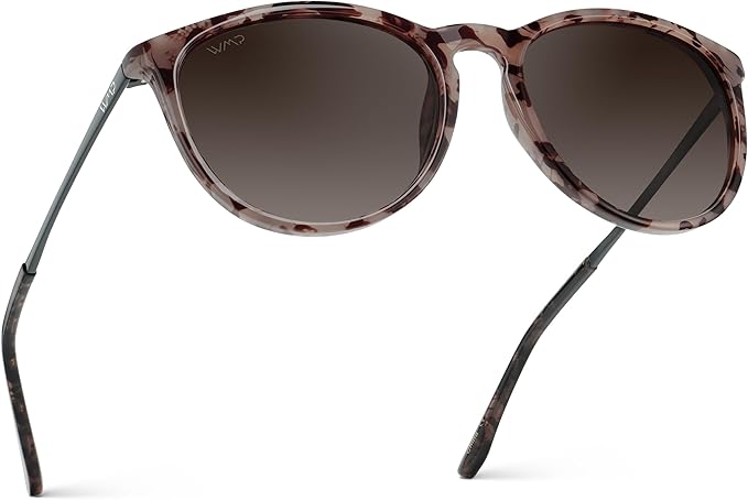 WearMe Pro Women's Round Sunglasses with Polarized UV Protection, Trendy Retro Designer Style