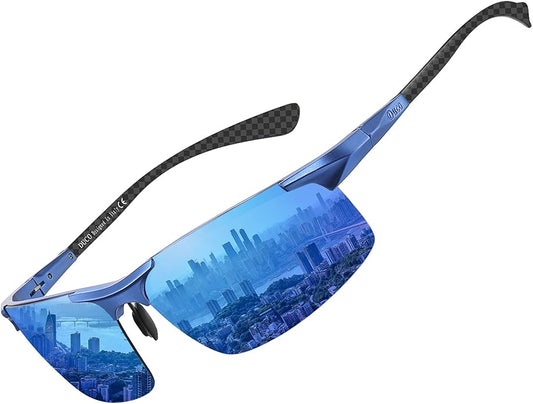 DUCO Mens Sunglasses Polarized Sports Fishing Running Driving Carbon Fiber Sunglasses for Men UV400 Protection DC8277