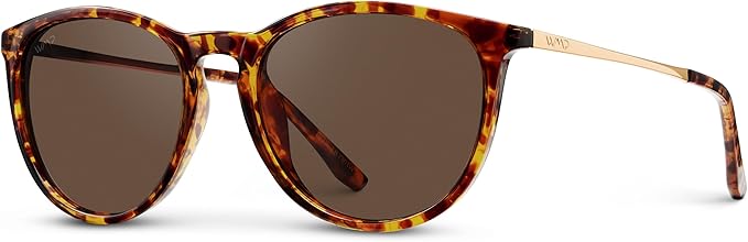 WearMe Pro Women's Round Sunglasses with Polarized UV Protection, Trendy Retro Designer Style