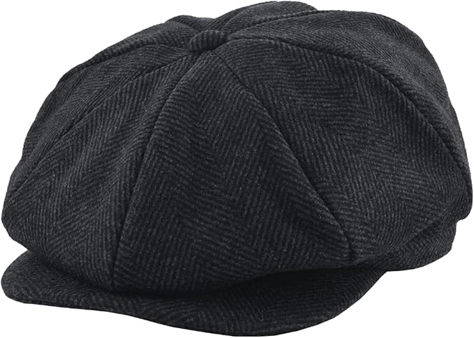 KUJUHA Wool Newsboy Cap for Men Flat Irish Cabbie Ivy Gatsby Newsboy Driving Hat Hunting Cap