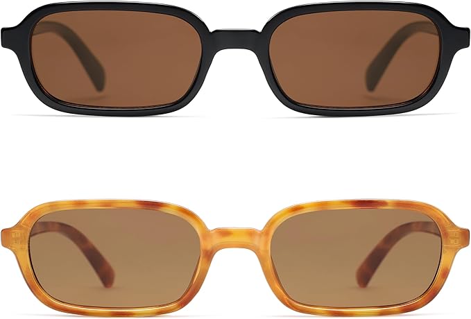 Retro Rectangular Sunglasses for Women Vintage Fashion Trendy Funny Small 90s Square Sunnies 2025 AP3698