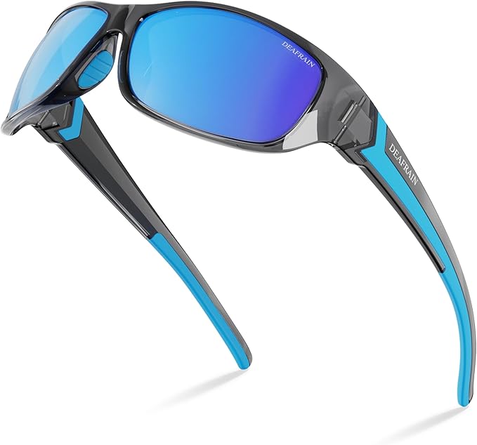 DEAFRAIN Polarized Sports Sunglasses for Men Women Driving Fishing Cycling Running UV Protection
