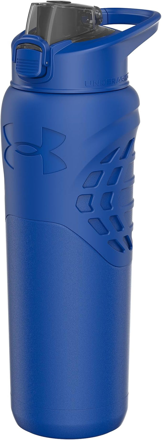Under Armour 24Oz Stainless Steel Water Bottle, Insulated, Carabiner Easy Carry Hook, Leak Proof, Kids & Adults, All Sports, Gym