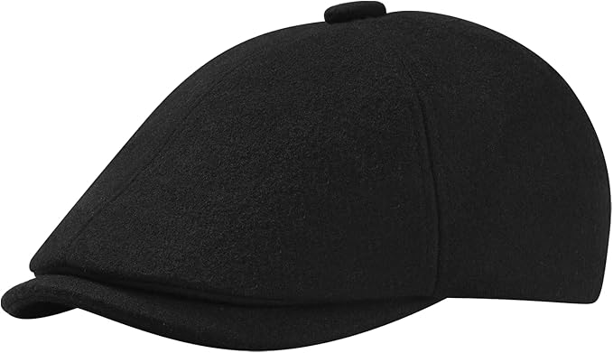 KUJUHA Wool Men's Newsboy Caps Flat Irish Cabbie Ivy Gatsby Newsboy Driving Hat Hunting Cap Winter Hat