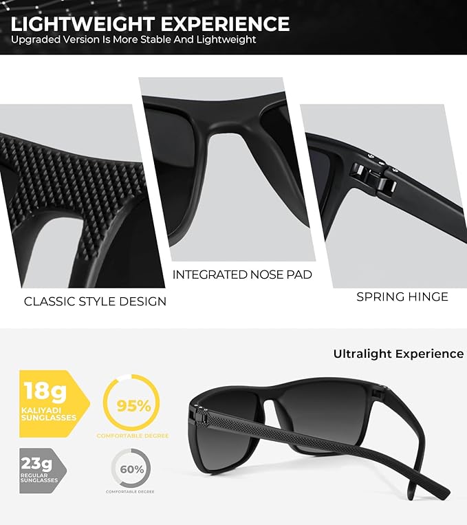KALIYADI Mens Sun-Glasses Polarized Sunglasses-Men: Classic Sunglasses with Ultraviolet Protection for Driving Fishing Golf