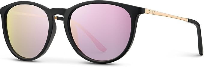 WearMe Pro Women's Round Sunglasses with Polarized UV Protection, Trendy Retro Designer Style