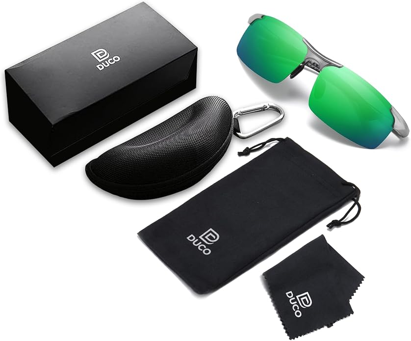 DUCO Mens Sunglasses Polarized Sports Fishing Running Driving Carbon Fiber Sunglasses for Men UV400 Protection DC8277