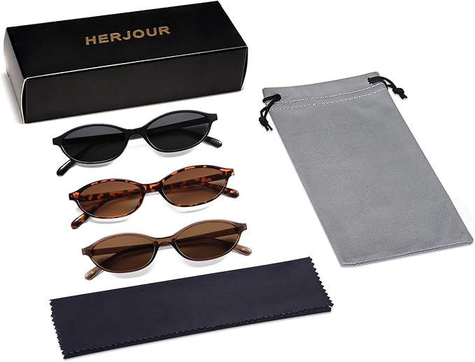 Retro Oval Cat Eye Sunglasses for Women Y2k Trendy Narrow Sunnies Designer Sun Glasses AR82253