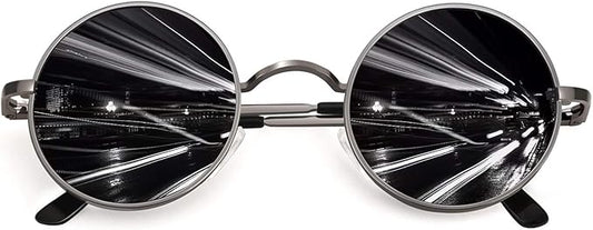 CGID Retro Round Polarized Sunglasses Mens Womens Circle Metal Hippie Shades UV400 Protection E01