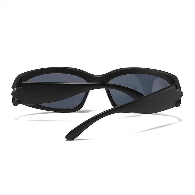 Trendy Wrap Around Sunglasses for Women Men Y2K Futuristic Swift Oval Polarized Tinted Sports Glasses