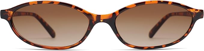 Retro Oval Cat Eye Sunglasses for Women Y2k Trendy Narrow Sunnies Designer Sun Glasses AR82253