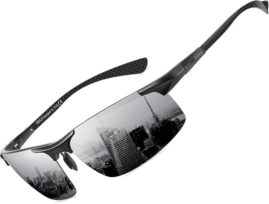 DUCO Mens Sunglasses Polarized Sports Fishing Running Driving Carbon Fiber Sunglasses for Men UV400 Protection DC8277