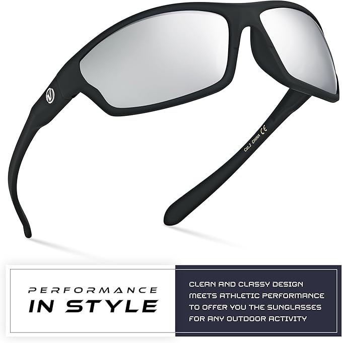 Nitrogen Polarized Wrap Around Sport Sunglasses for Men Women UV400 Driving Fishing Running Sun Glasses