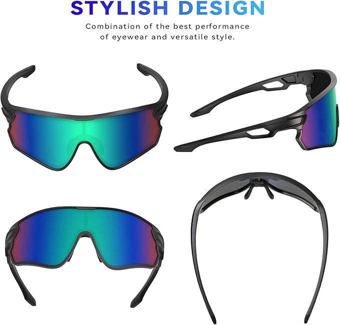 BEACOOL Polarized Sports Sunglasses for Men Women Youth Baseball Cycling Running Driving Fishing Golf Motorcycle TAC Glasses