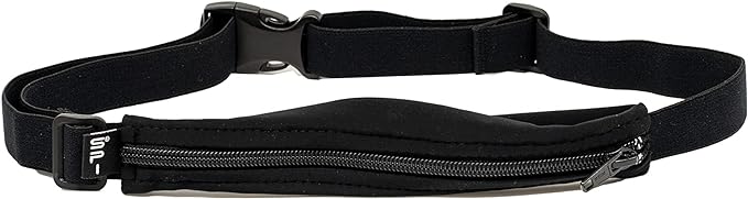SPIbelt Running Belt for Women Men, Phone Holder for Running, Running Fanny Pack, Holder for Phone, Running Waist Pack, Adjustable Waist, [Fits All Phones]. No Logo Band, Black with Black Zipper