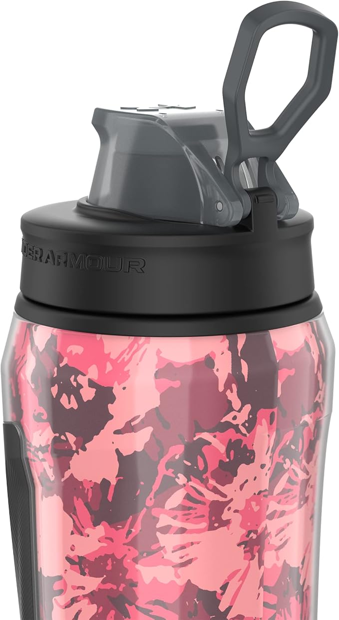 Under Armour 28oz Playmaker Squeeze Insulated 2 - Sports Water Jug, Leak Resistant for Baseball, Football & More, Pink Poppy