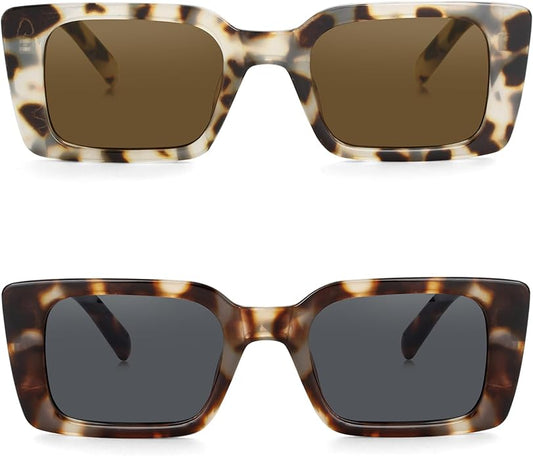 Onrtry Rectangle Sunglasses for Women Men Vintage Fashion Sun Glasses