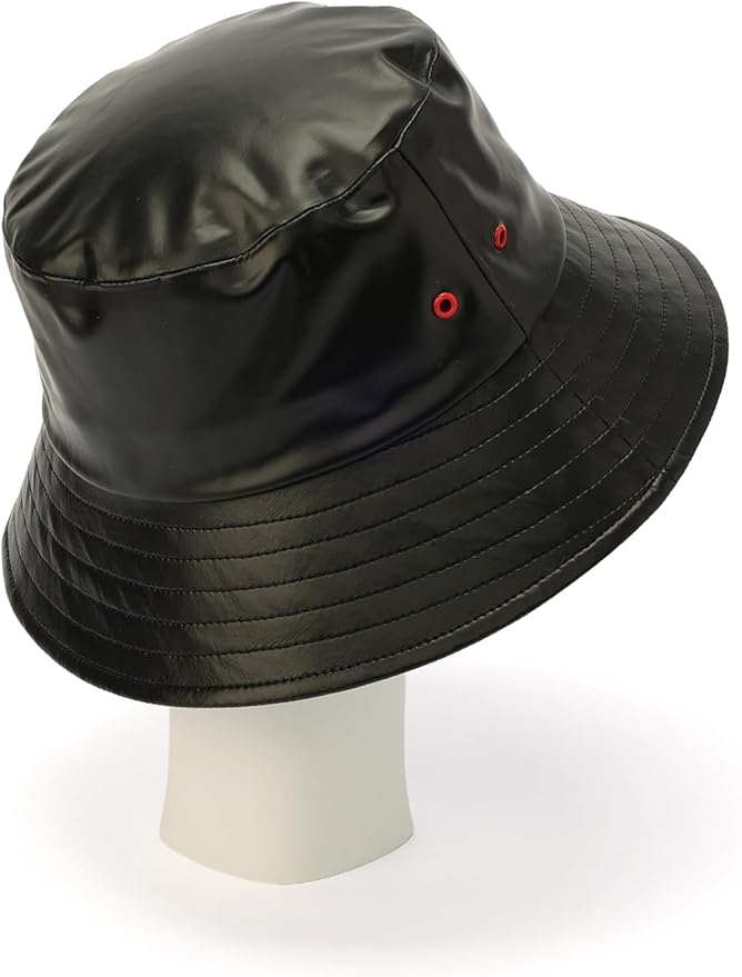 HUNTER Rain Bucket Hat, Water Resistant Cap with Brand Logo, Versatile Accessory, Black